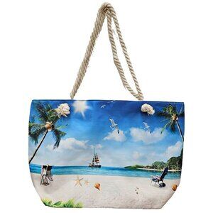 Beach Bag Women Large Beach Pool Tote Bag, Waterproof Rope Handles Zipper